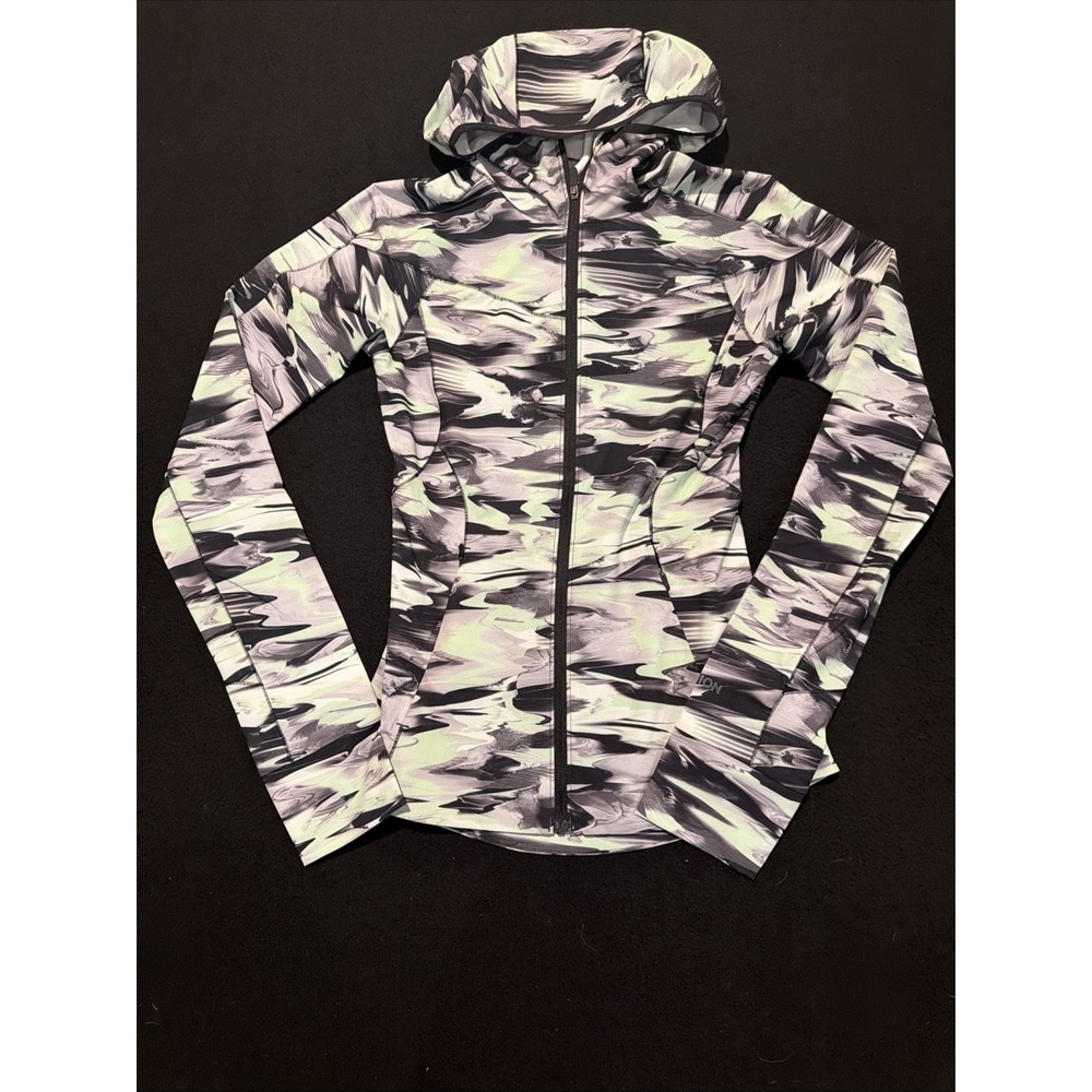 Lululemon Mist Over Windbreaker Packable Hood Stretch Women Size 0 Multi Color